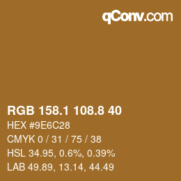 Color code: RGB 158.1 108.8 40 | qconv.com
