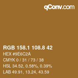 Color code: RGB 158.1 108.8 42 | qconv.com