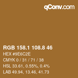 Color code: RGB 158.1 108.8 46 | qconv.com