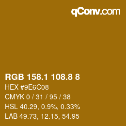 Color code: RGB 158.1 108.8 8 | qconv.com