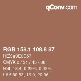 Color code: RGB 158.1 108.8 87 | qconv.com