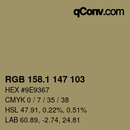 カラーコード: RGB 158.1 147 103 | qconv.com