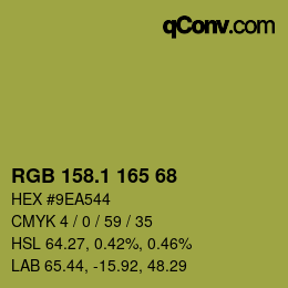 カラーコード: RGB 158.1 165 68 | qconv.com