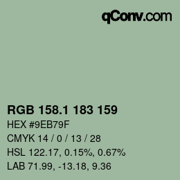 カラーコード: RGB 158.1 183 159 | qconv.com