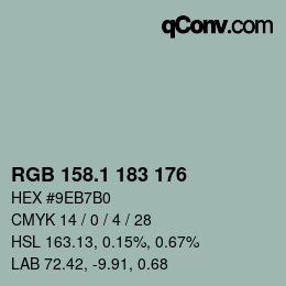 Color code: RGB 158.1 183 176 | qconv.com
