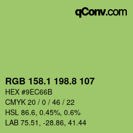 カラーコード: RGB 158.1 198.8 107 | qconv.com