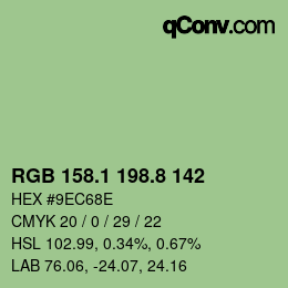 Color code: RGB 158.1 198.8 142 | qconv.com
