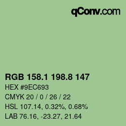 Color code: RGB 158.1 198.8 147 | qconv.com