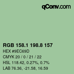 Color code: RGB 158.1 198.8 157 | qconv.com