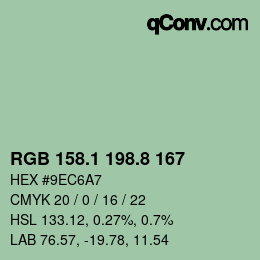 カラーコード: RGB 158.1 198.8 167 | qconv.com