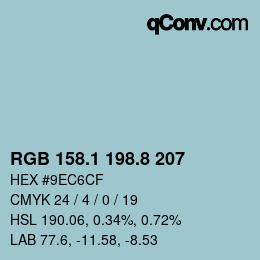 Color code: RGB 158.1 198.8 207 | qconv.com