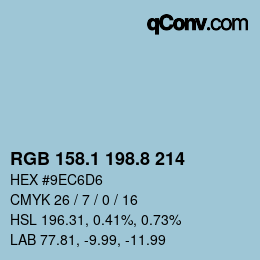 カラーコード: RGB 158.1 198.8 214 | qconv.com
