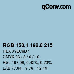 カラーコード: RGB 158.1 198.8 215 | qconv.com