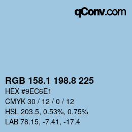 カラーコード: RGB 158.1 198.8 225 | qconv.com