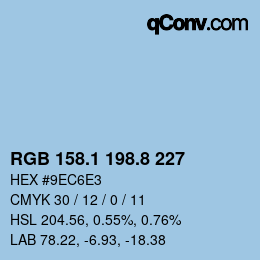 Color code: RGB 158.1 198.8 227 | qconv.com