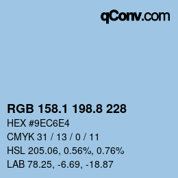 Color code: RGB 158.1 198.8 228 | qconv.com