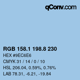Color code: RGB 158.1 198.8 230 | qconv.com