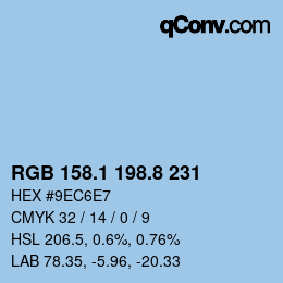 Color code: RGB 158.1 198.8 231 | qconv.com