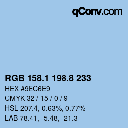 Color code: RGB 158.1 198.8 233 | qconv.com