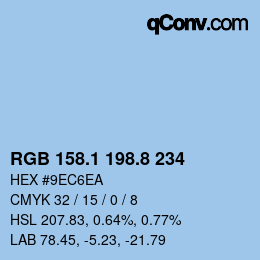 カラーコード: RGB 158.1 198.8 234 | qconv.com
