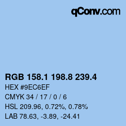 カラーコード: RGB 158.1 198.8 239.4 | qconv.com