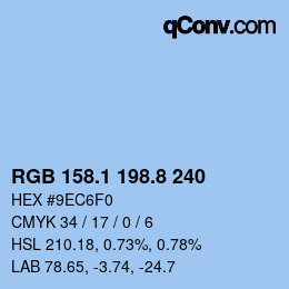 Color code: RGB 158.1 198.8 240 | qconv.com