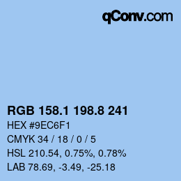 Farbcode: RGB 158.1 198.8 241 | qconv.com