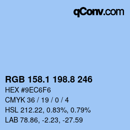 Color code: RGB 158.1 198.8 246 | qconv.com