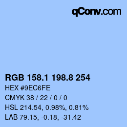 Color code: RGB 158.1 198.8 254 | qconv.com