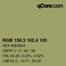 カラーコード: RGB 158.3 162.4 105 | qconv.com