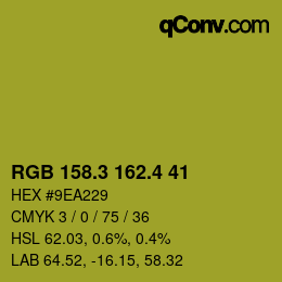 カラーコード: RGB 158.3 162.4 41 | qconv.com