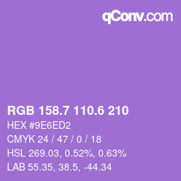 カラーコード: RGB 158.7 110.6 210 | qconv.com