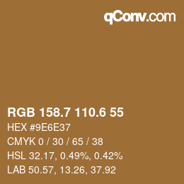 カラーコード: RGB 158.7 110.6 55 | qconv.com
