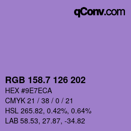 カラーコード: RGB 158.7 126 202 | qconv.com