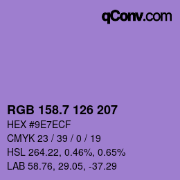 カラーコード: RGB 158.7 126 207 | qconv.com