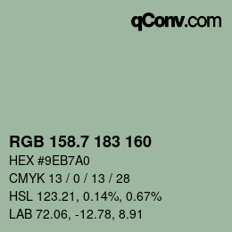 カラーコード: RGB 158.7 183 160 | qconv.com
