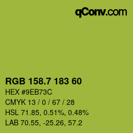 カラーコード: RGB 158.7 183 60 | qconv.com
