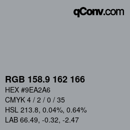 カラーコード: RGB 158.9 162 166 | qconv.com