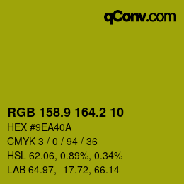 カラーコード: RGB 158.9 164.2 10 | qconv.com