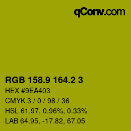 カラーコード: RGB 158.9 164.2 3 | qconv.com