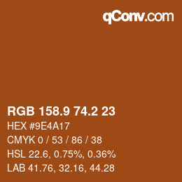 Color code: RGB 158.9 74.2 23 | qconv.com