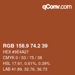 Color code: RGB 158.9 74.2 39 | qconv.com