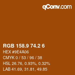 Color code: RGB 158.9 74.2 6 | qconv.com