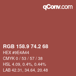 Color code: RGB 158.9 74.2 68 | qconv.com