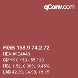 Color code: RGB 158.9 74.2 72 | qconv.com
