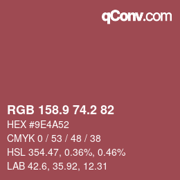 Color code: RGB 158.9 74.2 82 | qconv.com