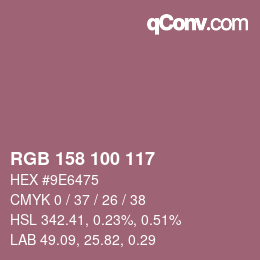 Color code: RGB 158 100 117 | qconv.com