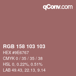 Color code: RGB 158 103 103 | qconv.com