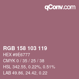 颜色代码: RGB 158 103 119 | qconv.com