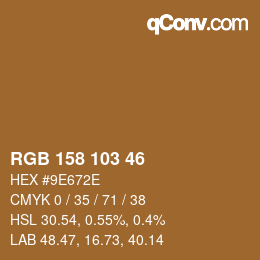 Color code: RGB 158 103 46 | qconv.com